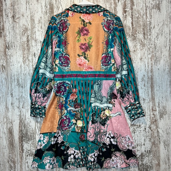 Dalia Macphee multi color floral long sleeve dress Size M - Picture 5 of 5